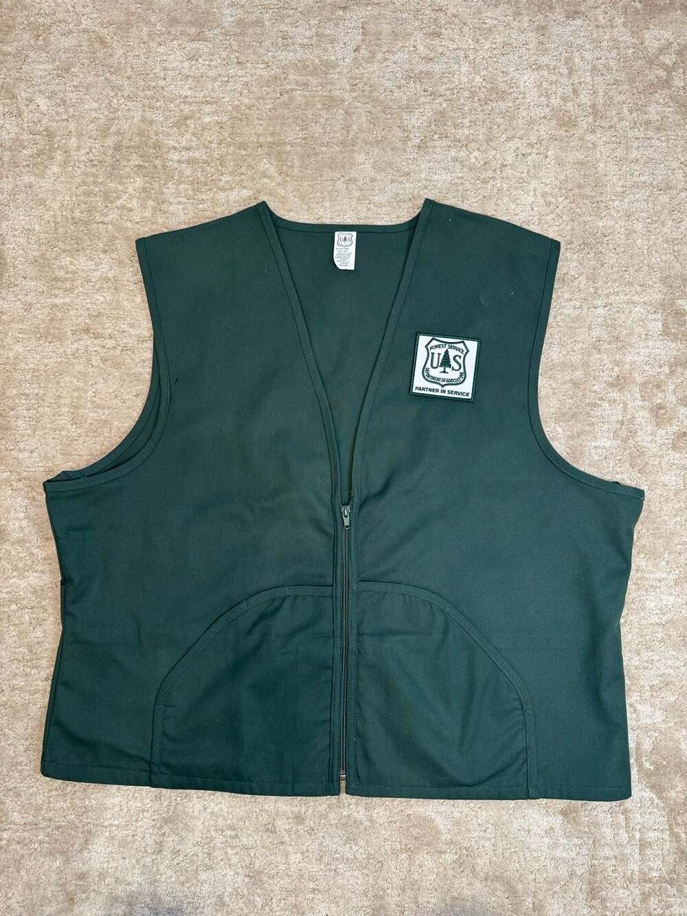 Vintage Forest Service Department of Agriculture Partner in Service Zip-Up Vest